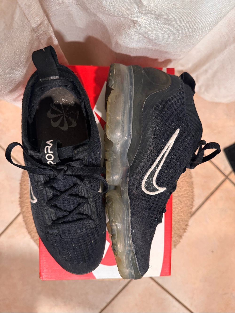 Nike Black Knit Sneakers with White Swoosh
